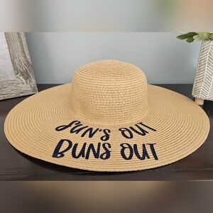 Sun's Out Buns Out Straw Hat